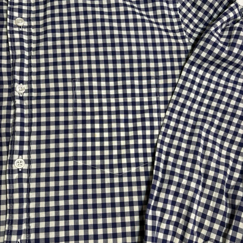 J Crew Ludlow Blue White Gingham Check Button Down‎ Shirt Mens XL  Dress Casual